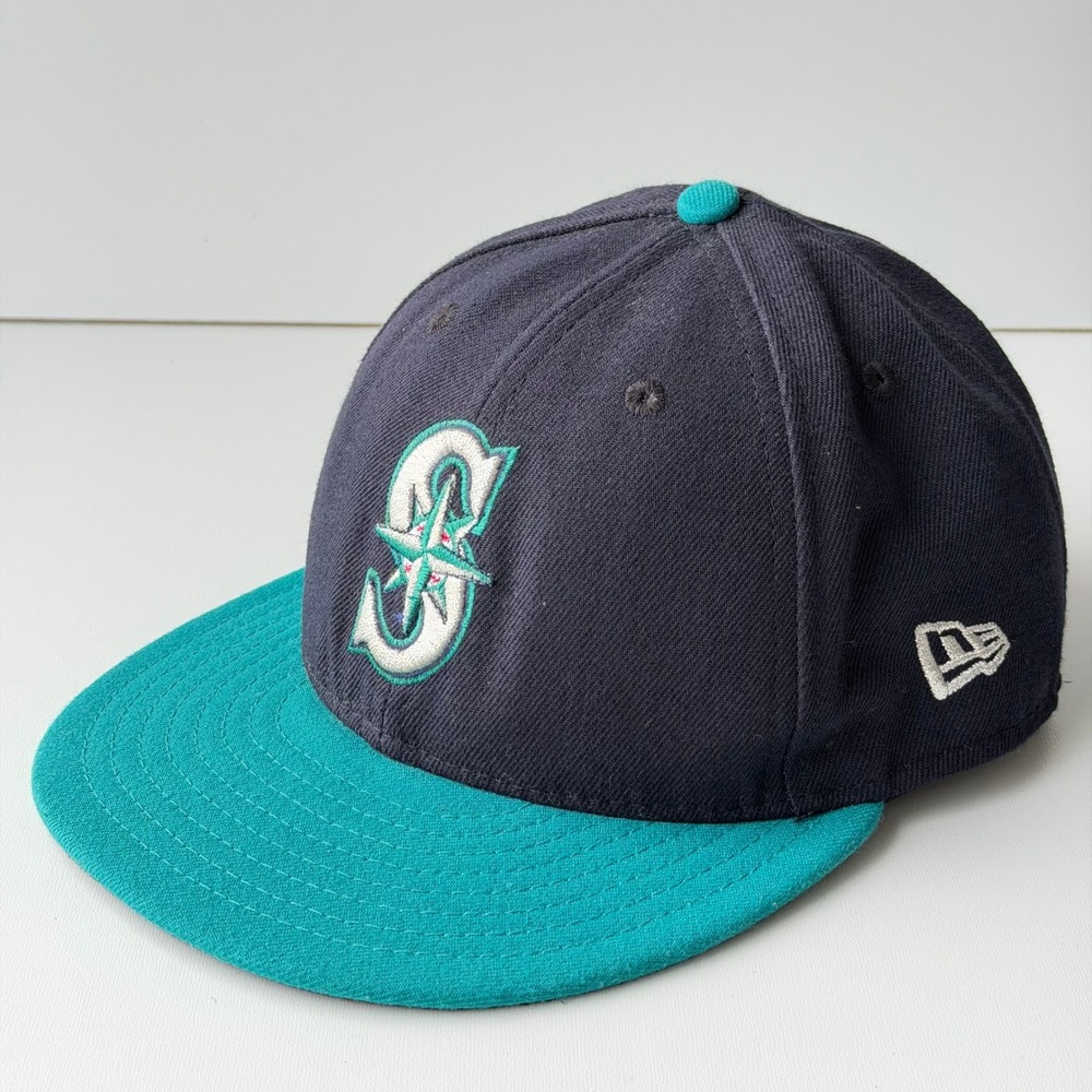 Seattle Mariners New Era 59FIFTY Fitted Baseball Cap 7-3/8 MLB Wool Embroidered